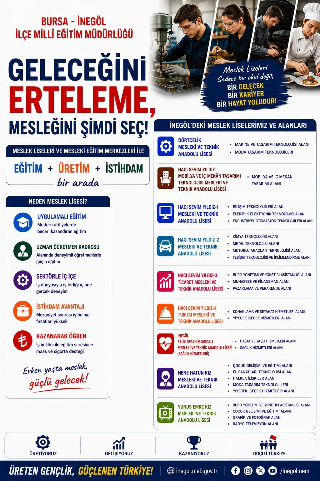 Mesleki Eğitimle Güçlü Gelecek! İnegöl'den Öğrenci ve Velilere Çağrı Mesleki Eğitimle Güçlü Gelecek! İnegöl'den Öğrenci ve Velilere Çağrı