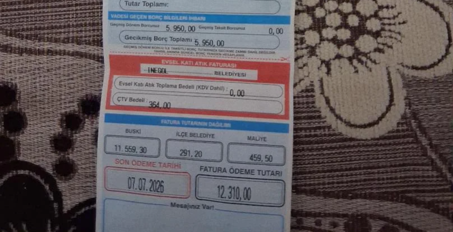İnegöl'de Su Faturası Şoku! Rakam Dudak Uçuklattı