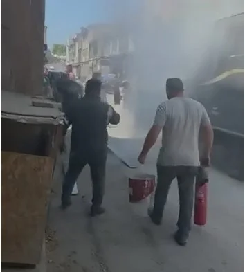 İnegöl'de korku dolu dakikalar! Ekipler ve vatandaşlar seferber oldu