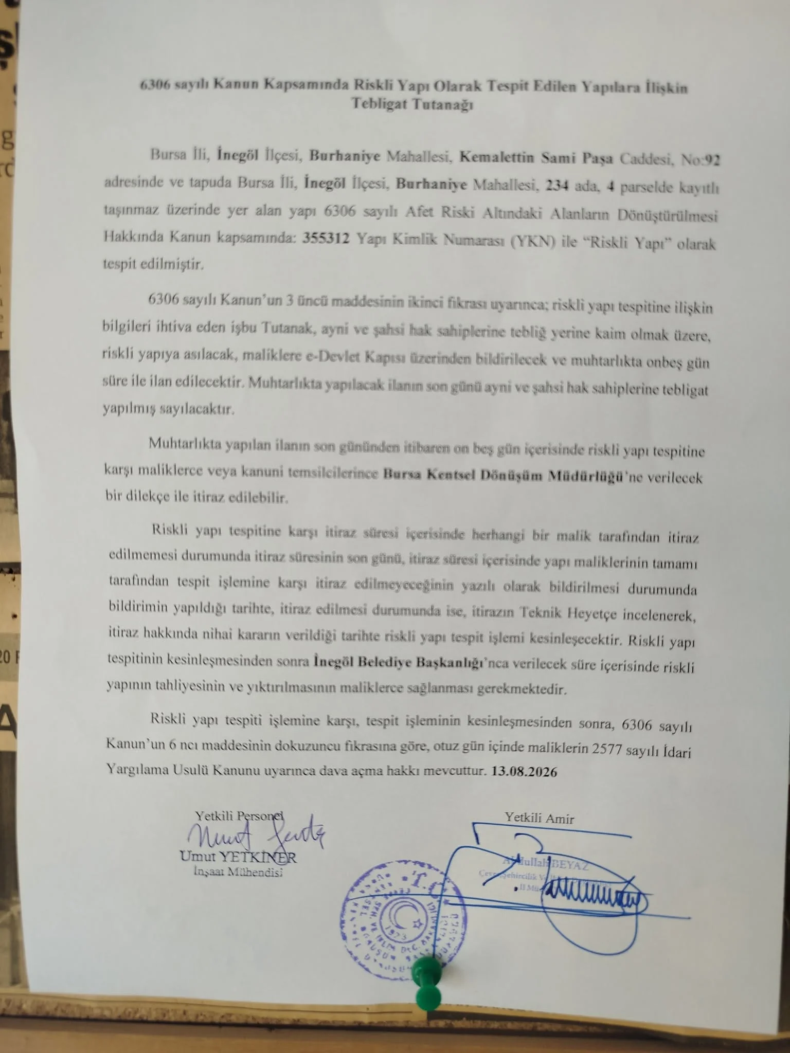 İnegöl'de Yılların Stadı İçin Yolun Sonu Göründü