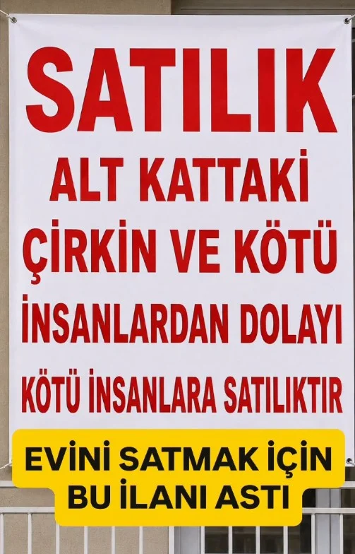 Evini Satışa Çıkardı, Balkonuna Astığı İlanı Gören Bir Daha Baktı