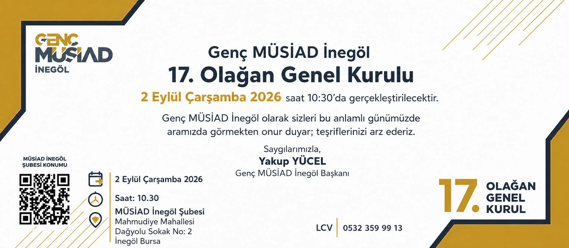 Genç MÜSİAD İnegöl’ün Genel Kurul Tarihi Belli Oldu