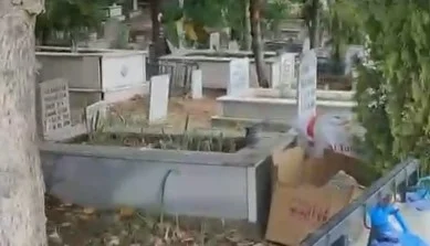 İnegöl'de mezarlığa giden vatandaş neye uğradığını şaşırdı!