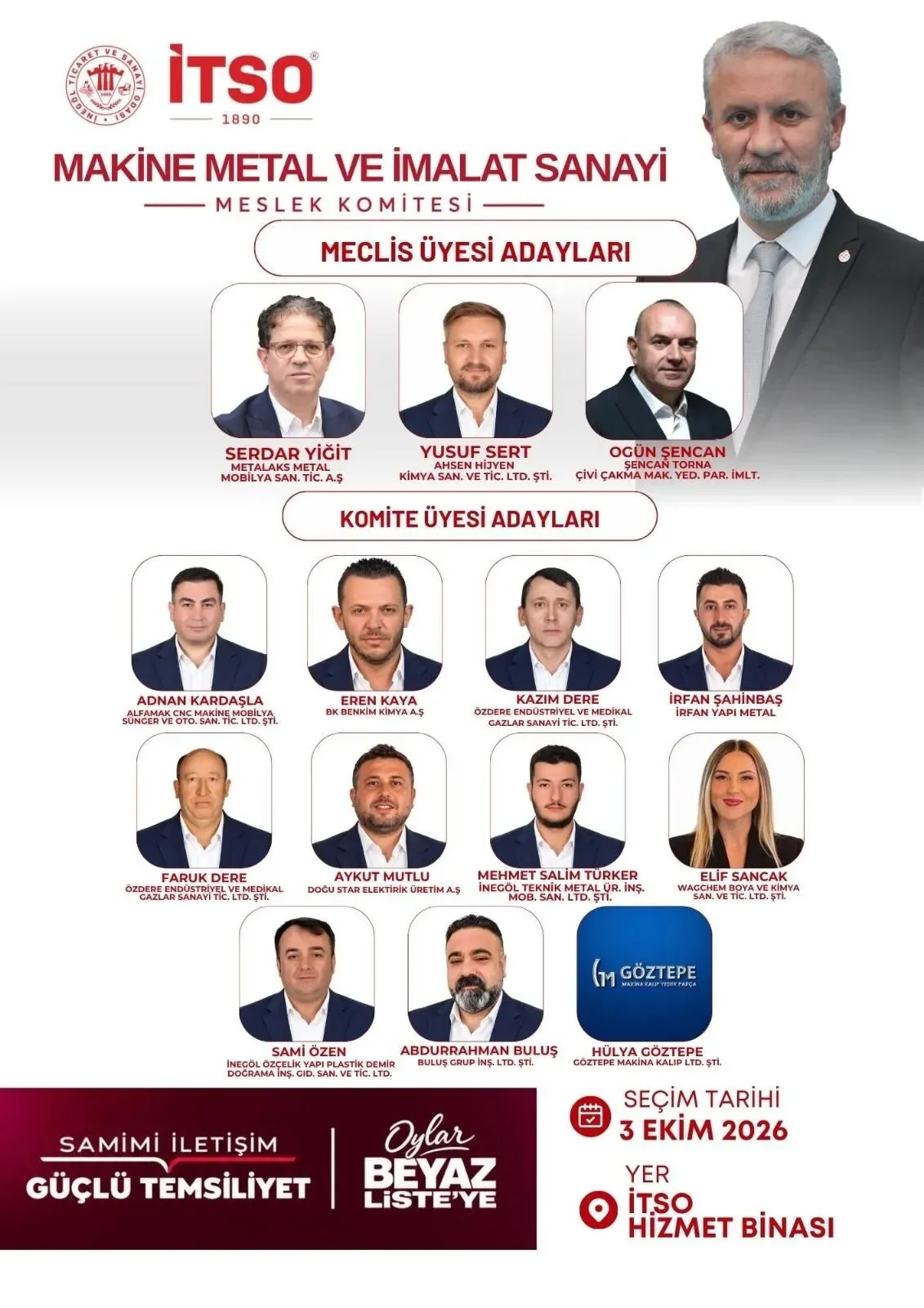 İTSO seçimleri öncesi Beyaz Liste 10 projesini açıkladı İTSO seçimleri öncesi Beyaz Liste 10 projesini açıkladı