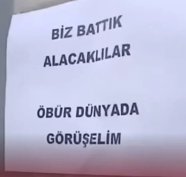 Bursa'da batan esnaftan alacaklılara olay mesaj! Bursa'da batan esnaftan alacaklılara olay mesaj!