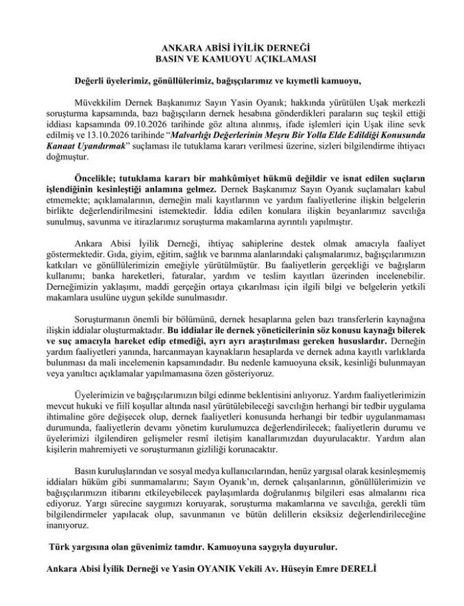 Ankara Abisi Yasin Oyanık tutuklandı! Suçlaması ortaya çıktı