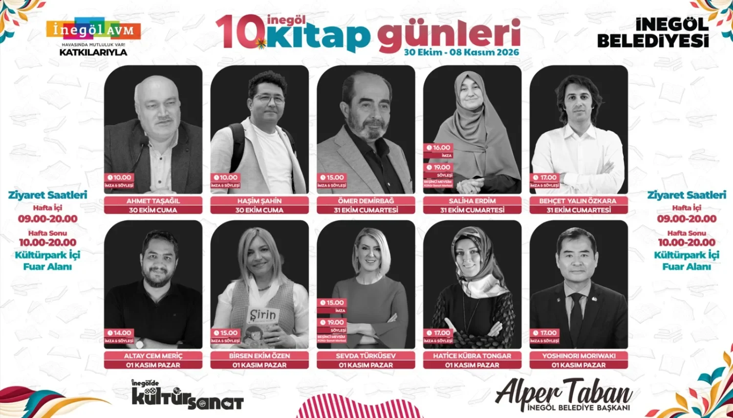 İnegöl'e Ünlü Yazarlar Geliyor! İşte İsim İsim Tam Liste